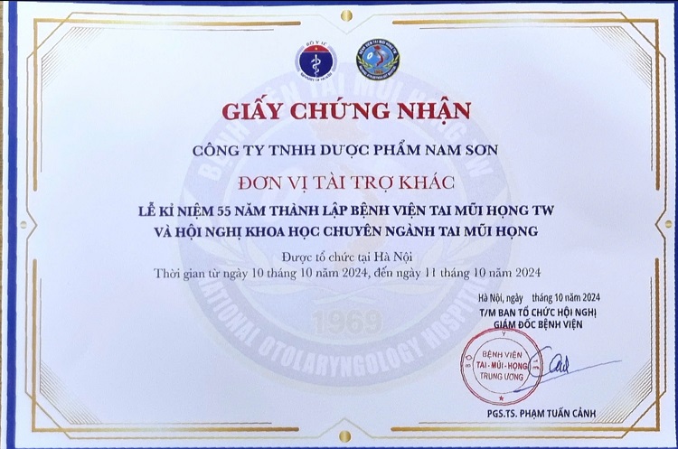 Chứng nhận từ Giám đốc Bệnh viện